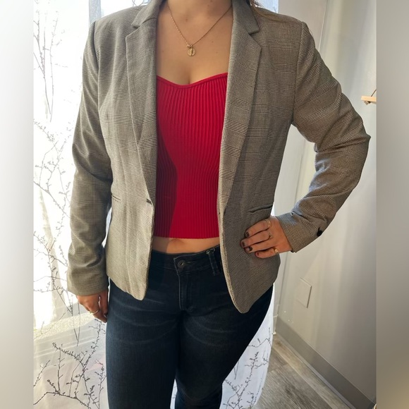 Fitted Houndstooth Blazer - Picture 2 of 3